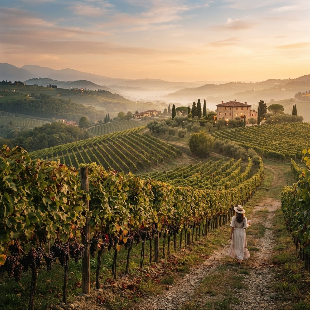 Paesaggio della Valpolicella con vigneti e colline